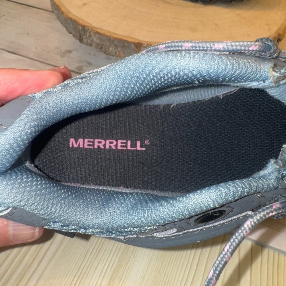 Merrell Moab 3 Low Kids Size 1.5M Blue Waterproof Hiking Lace Up Shoes Sneakers - Picture 9 of 10